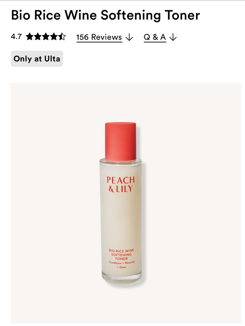 NEW IN BOX Peach & Lily Bio Rice Wine Softening Toner - Picture 2 of 6